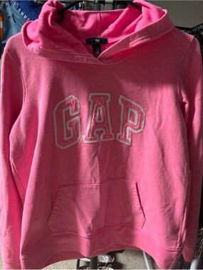GAP Hot Pink Hooded Sweatshirt with White Trim Logo